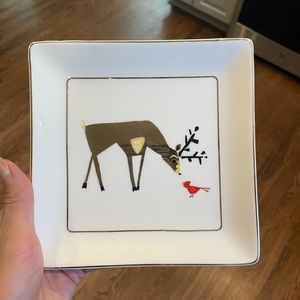 Grace’s Teaware Christmas Reindeer Gold Plates (quantity 6)